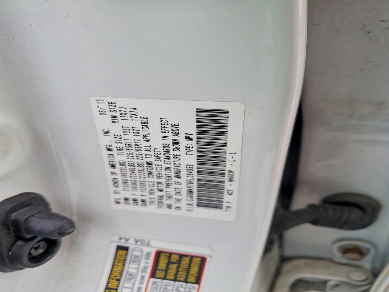2015 HONDA CR-V EXL photo 13