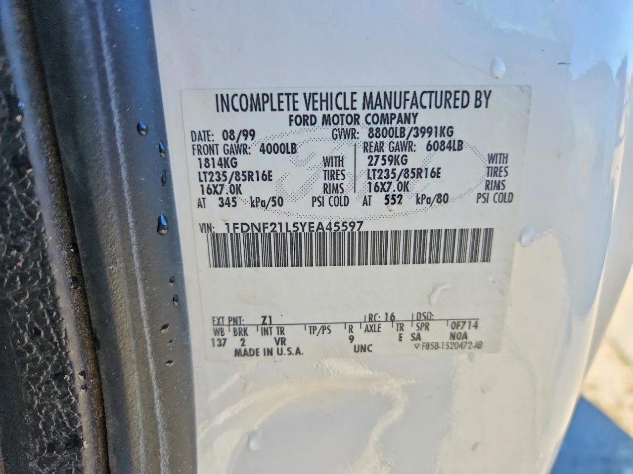 2000 FORD F250 SUPER DUTY photo 12