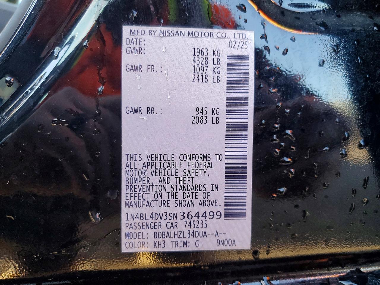 2025 NISSAN ALTIMA SV photo 12