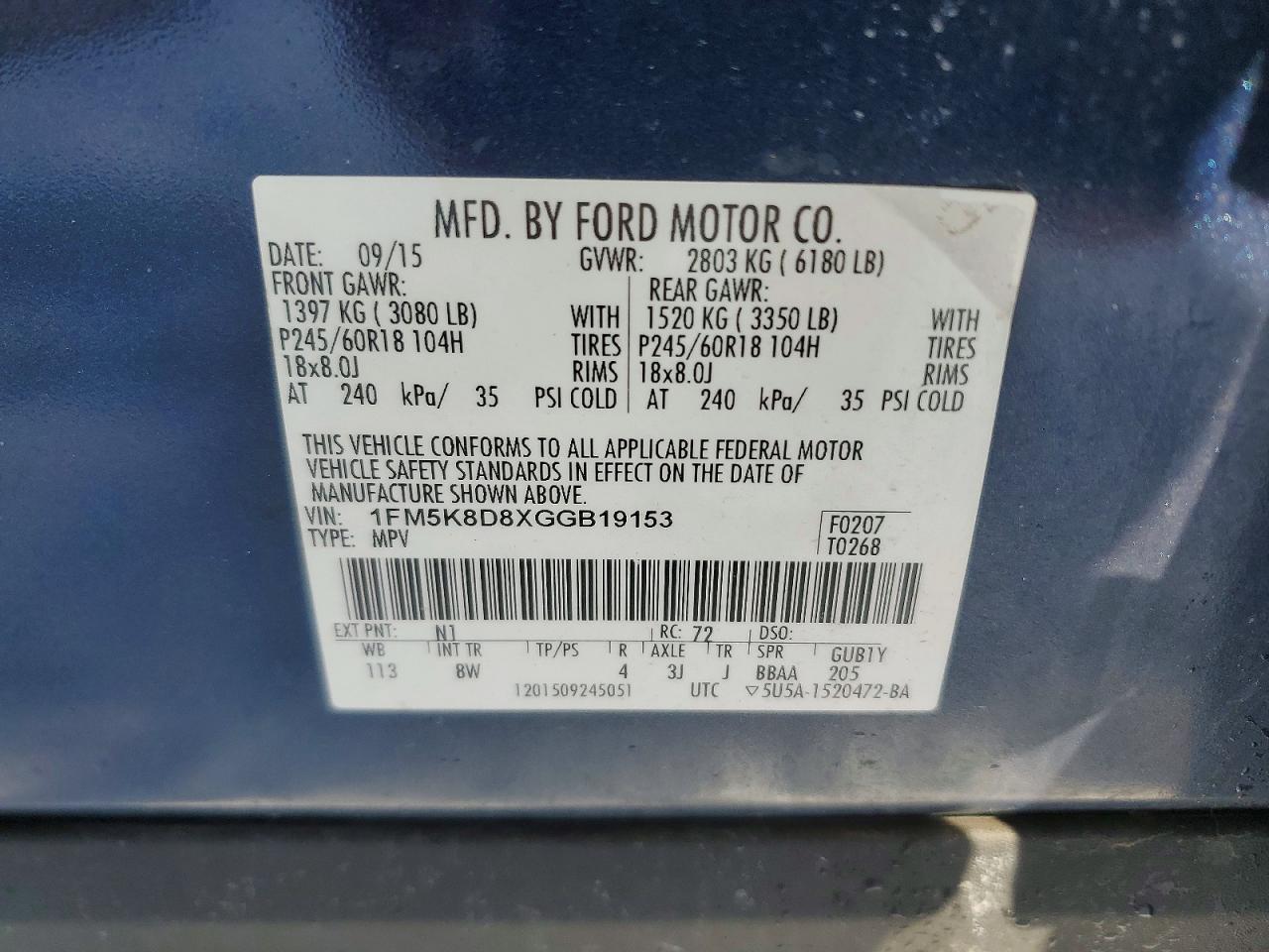 2016 FORD EXPLORER XLT photo 13