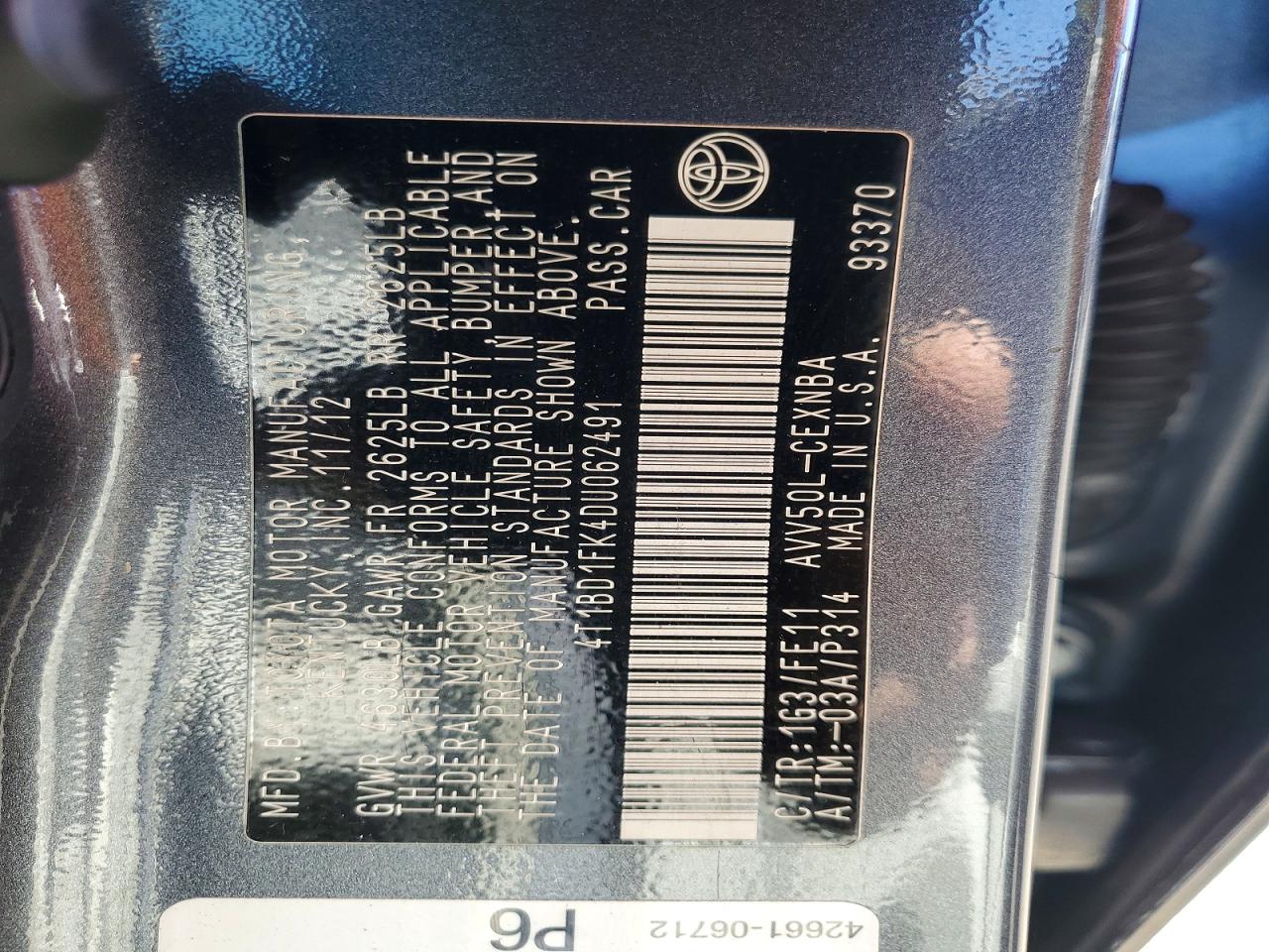2013 TOYOTA CAMRY photo 23