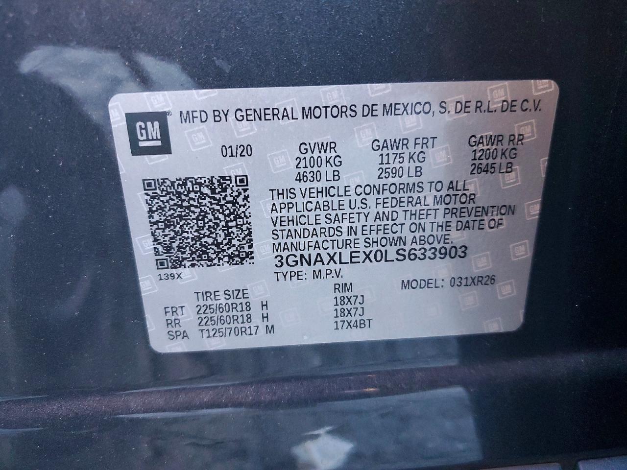 2020 CHEVROLET EQUINOX LT photo 14