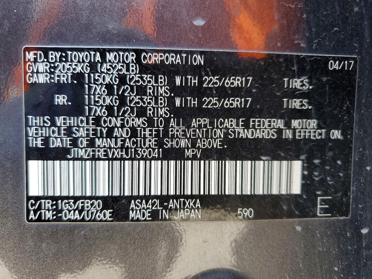 2017 TOYOTA RAV4 LE photo 13