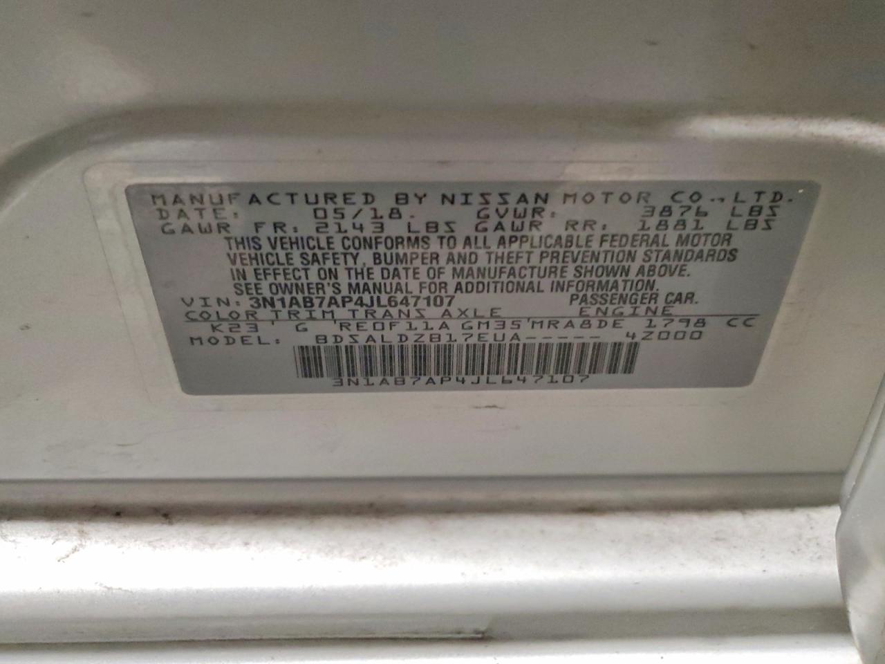 2018 NISSAN SENTRA S photo 12
