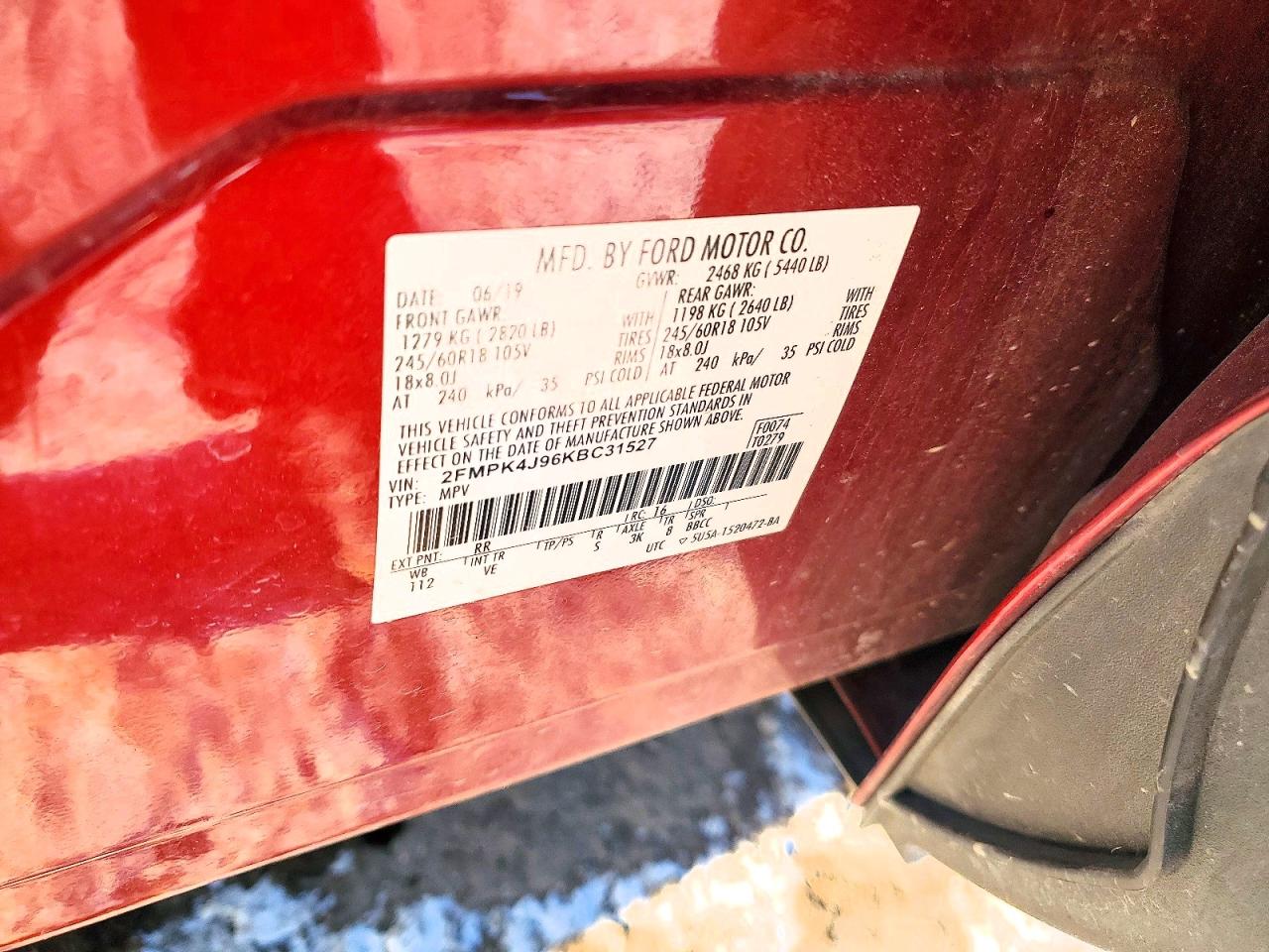 2019 FORD EDGE SEL photo 13
