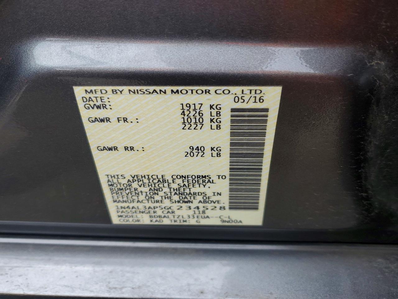 2016 NISSAN ALTIMA 2.5 photo 23