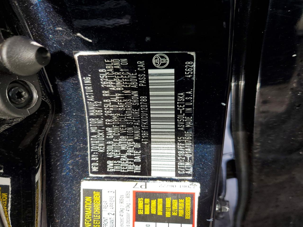 2012 TOYOTA CAMRY SE photo 25