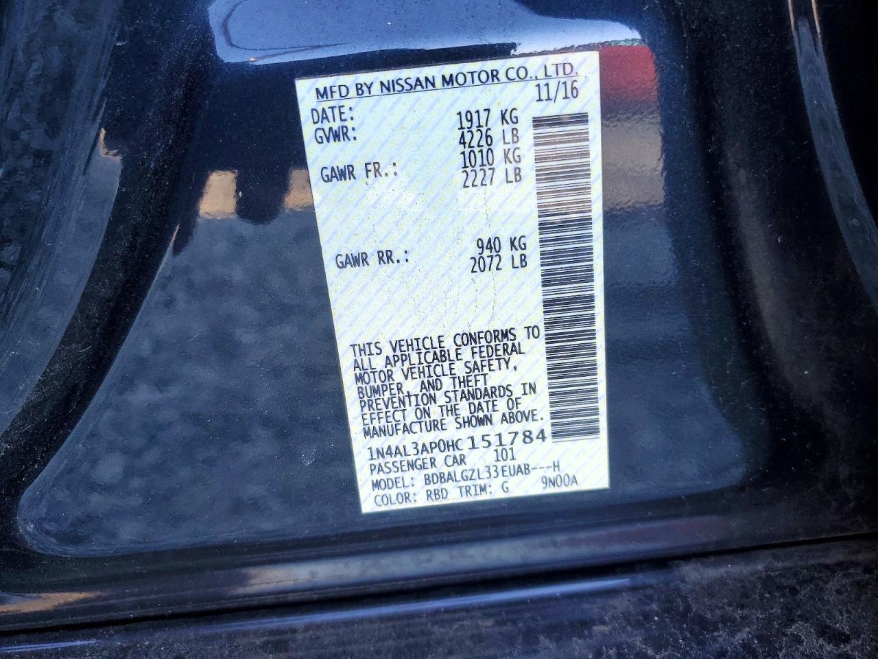 2017 NISSAN ALTIMA 2.5 photo 23