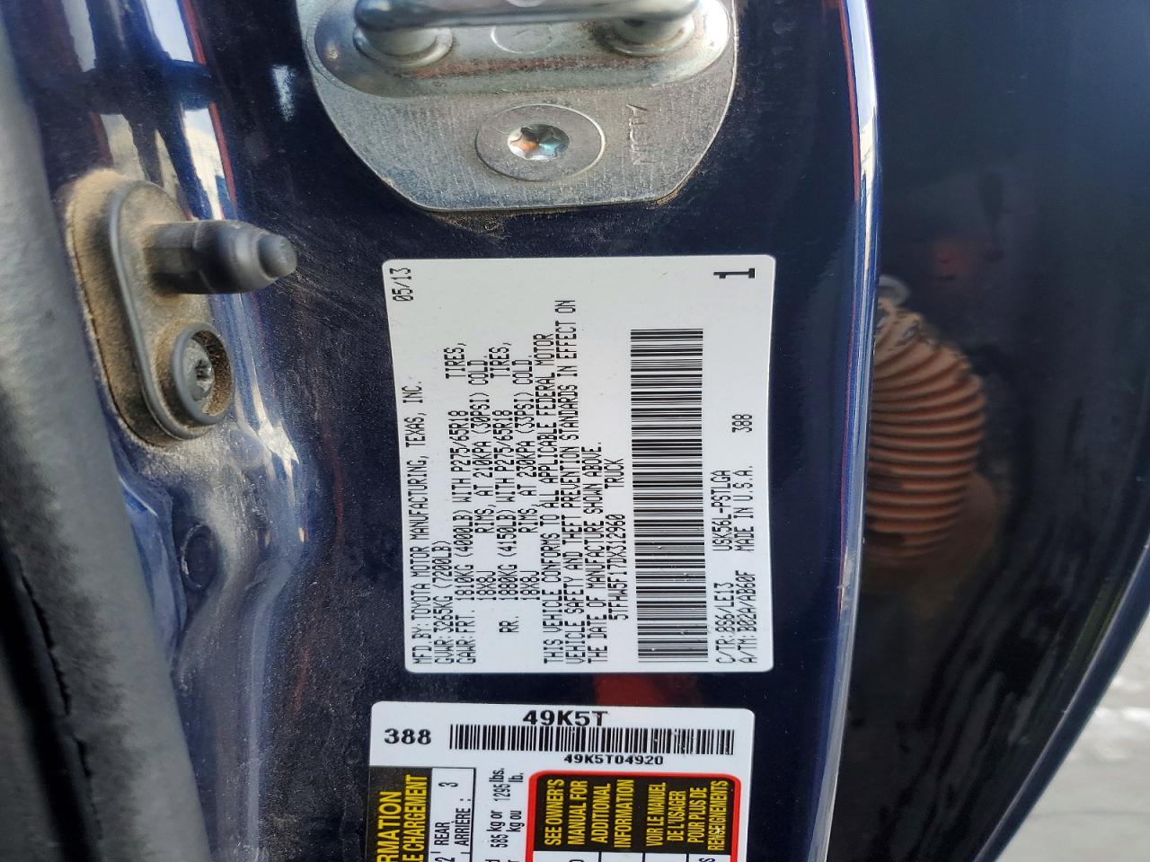 2013 TOYOTA TUNDRA LIMITED photo 12