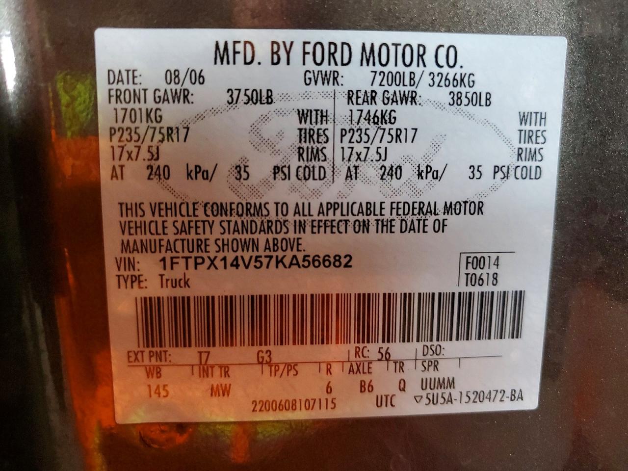 2007 FORD F150 photo 12