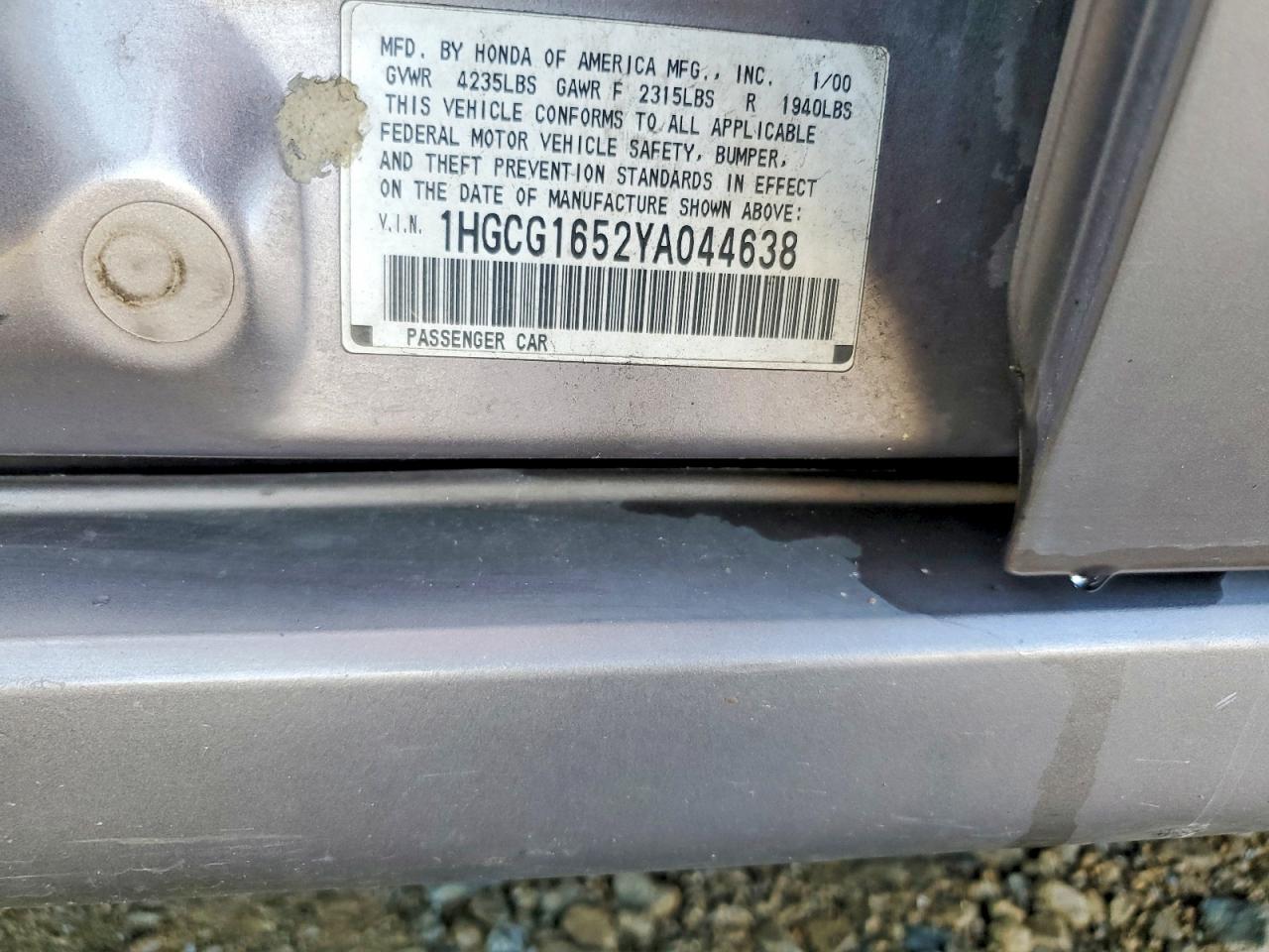 2000 HONDA ACCORD EX photo 12