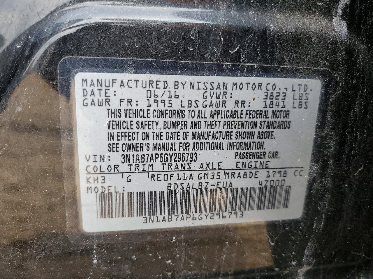 2016 NISSAN SENTRA S photo 37