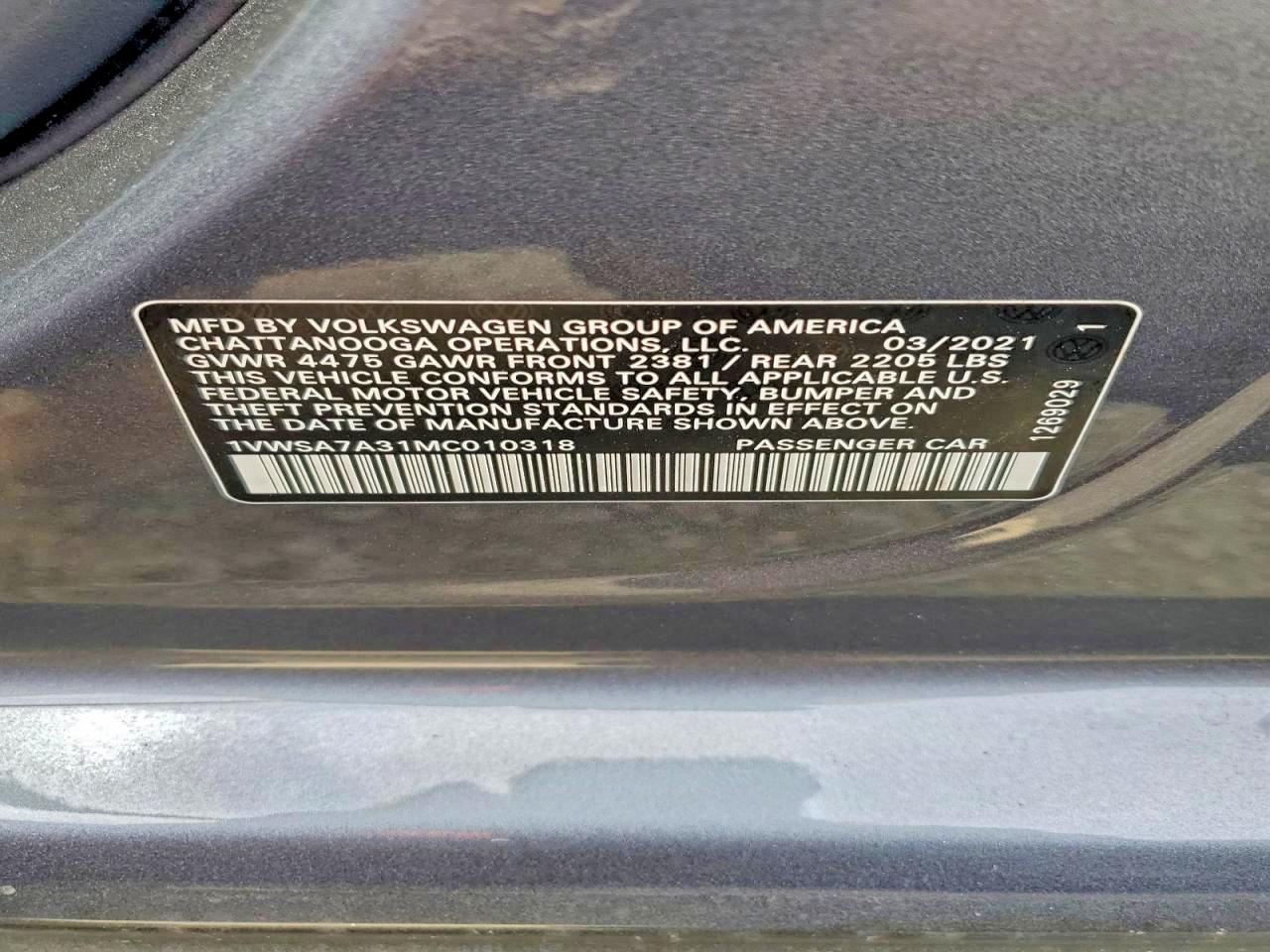 2021 VOLKSWAGEN PASSAT SE photo 12