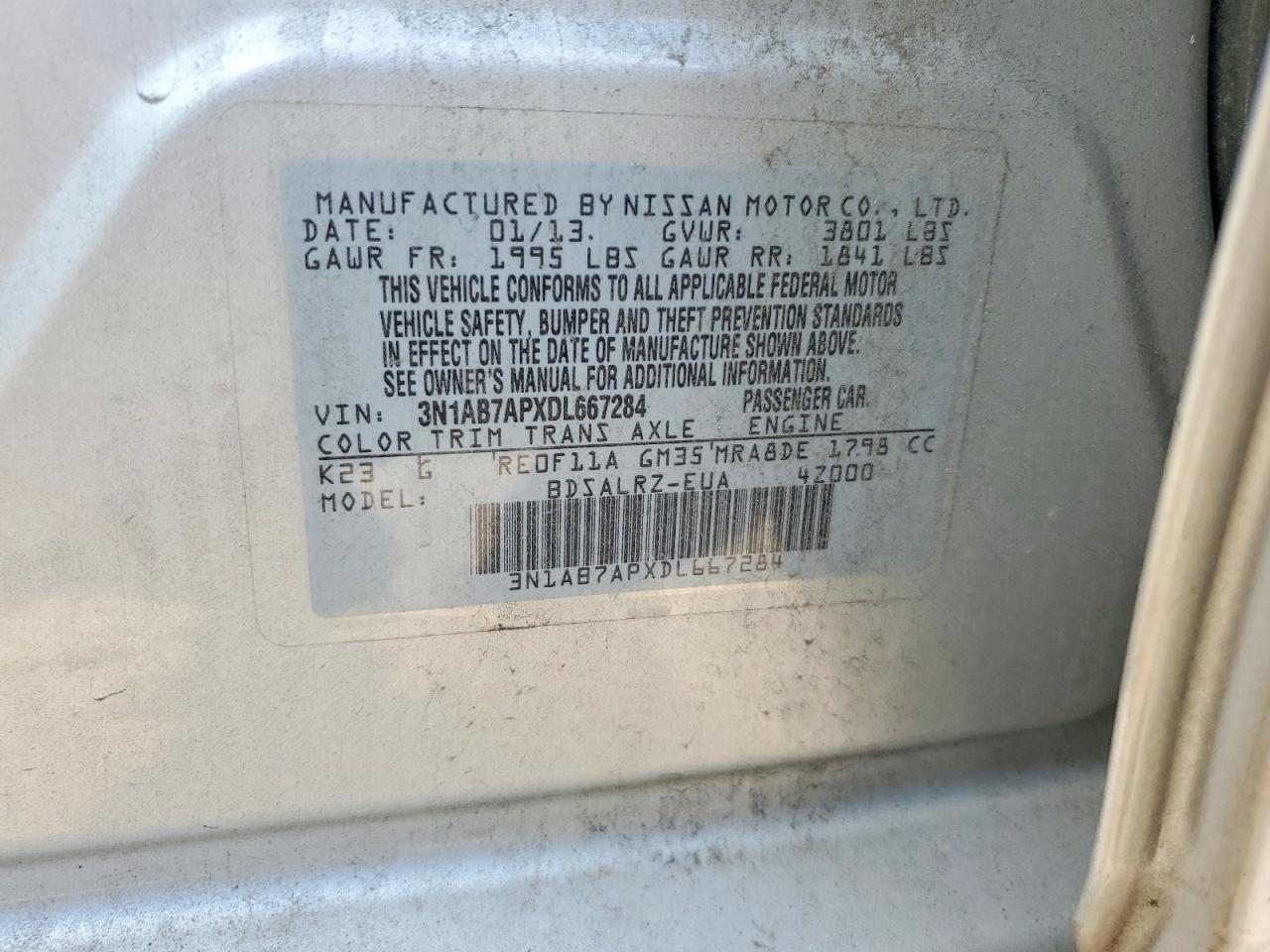 2013 NISSAN SENTRA S photo 12