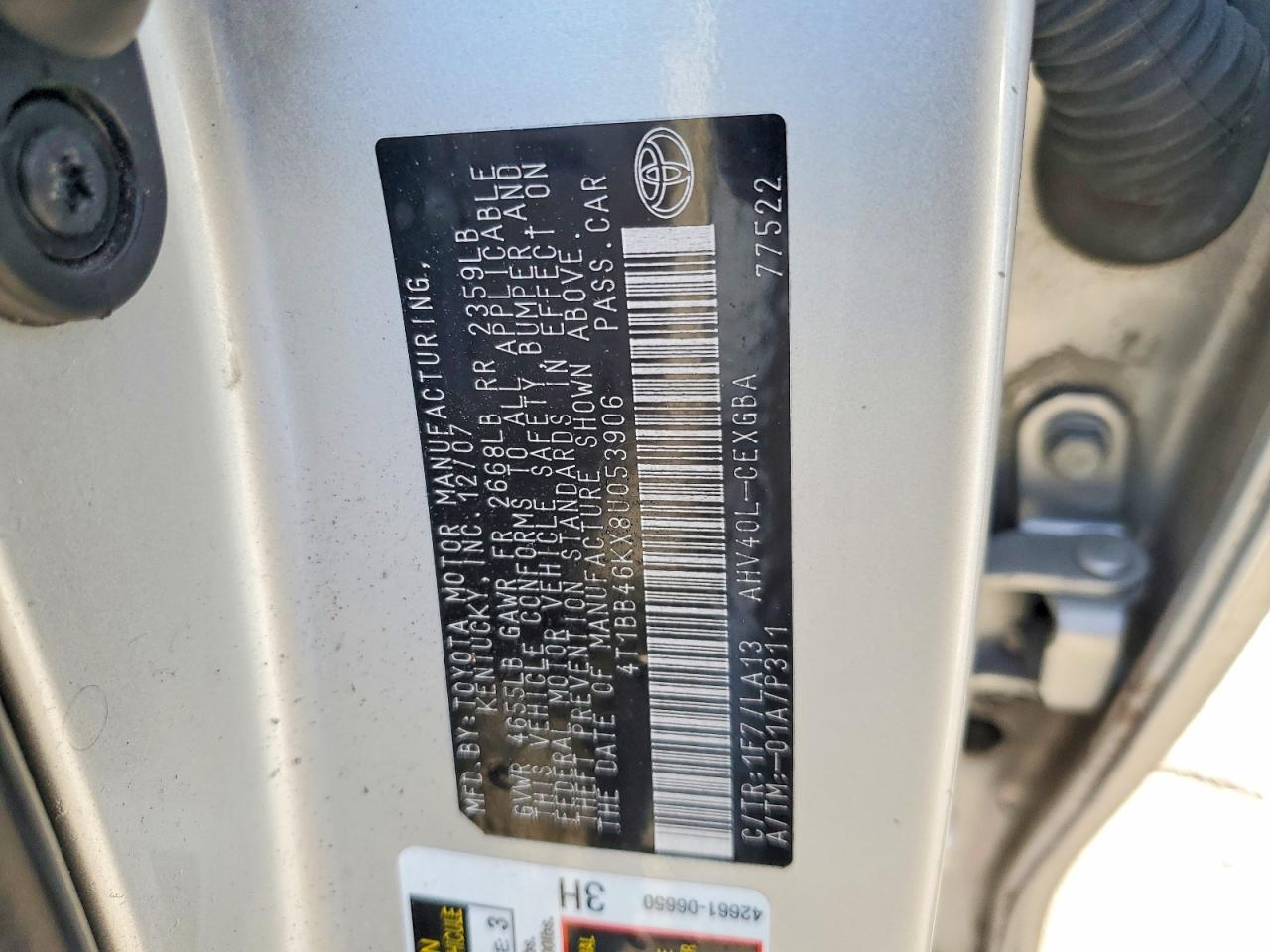 2008 TOYOTA CAMRY HYBRID photo 12