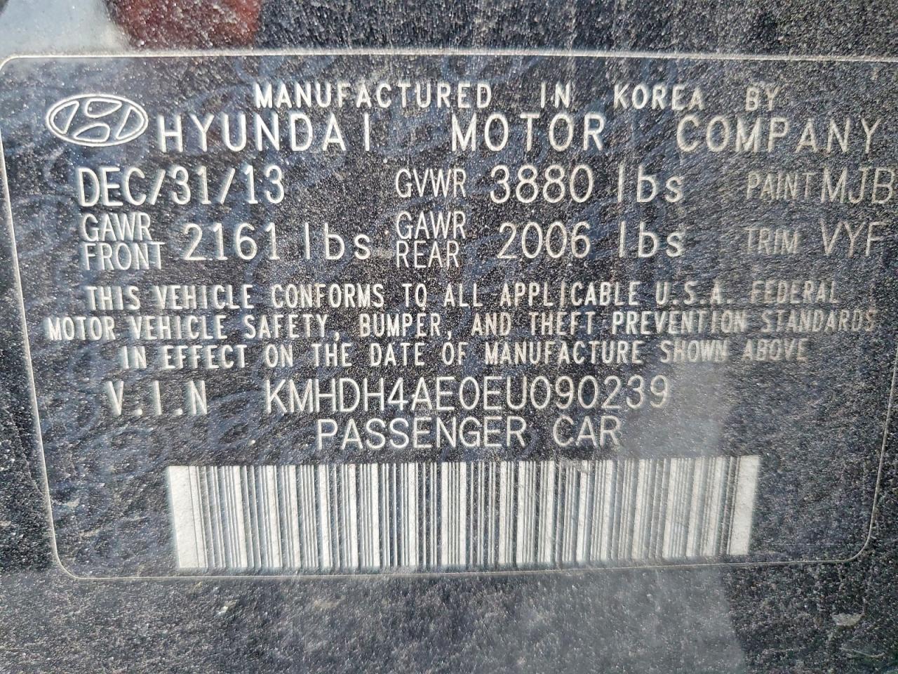 2014 HYUNDAI ELANTRA LIMITED photo 12