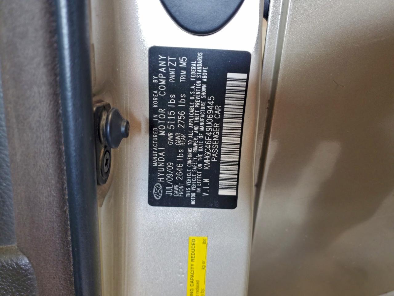 2009 HYUNDAI GENESIS 4.6L photo 13