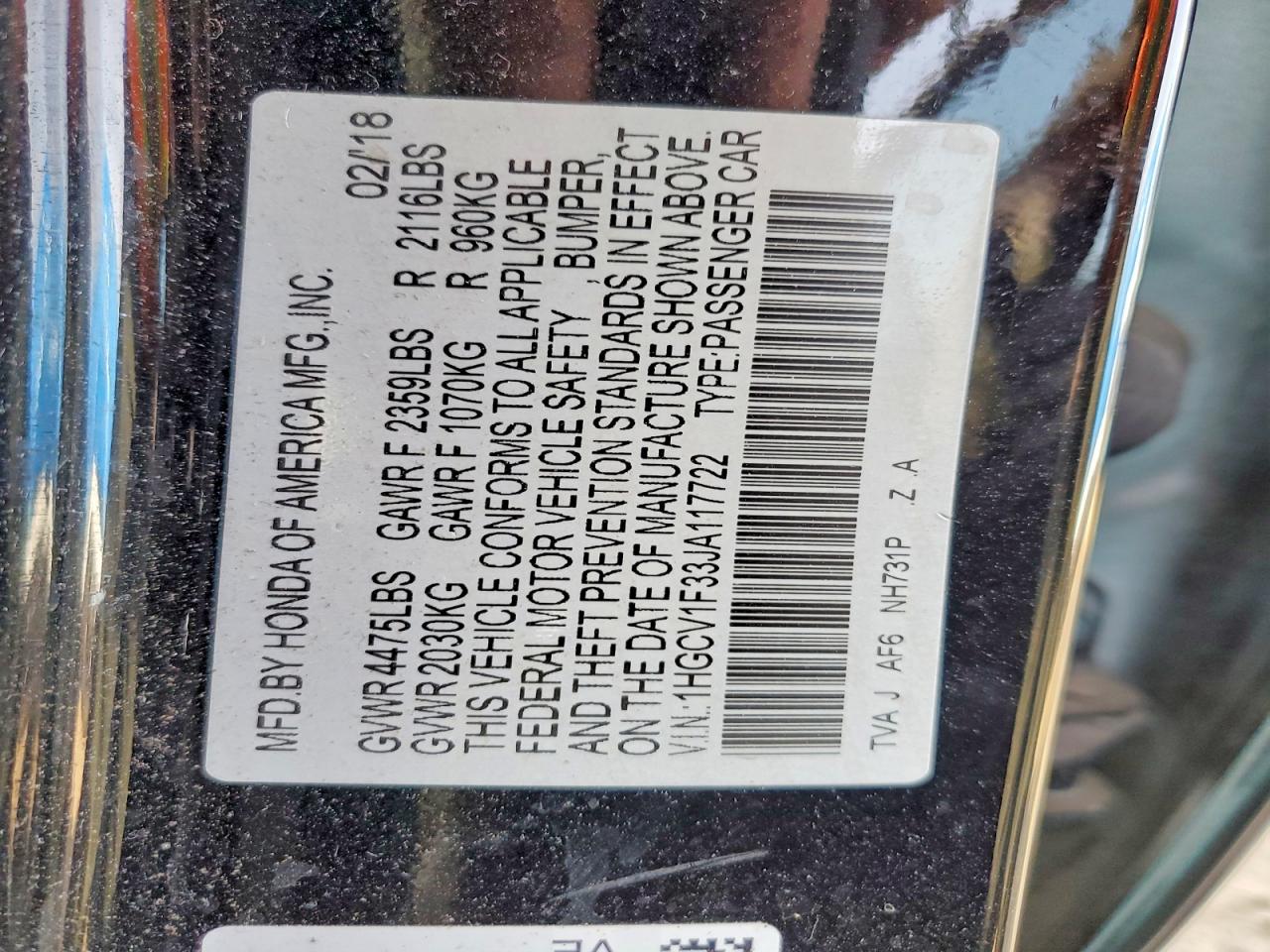 2018 HONDA ACCORD SPORT photo 12