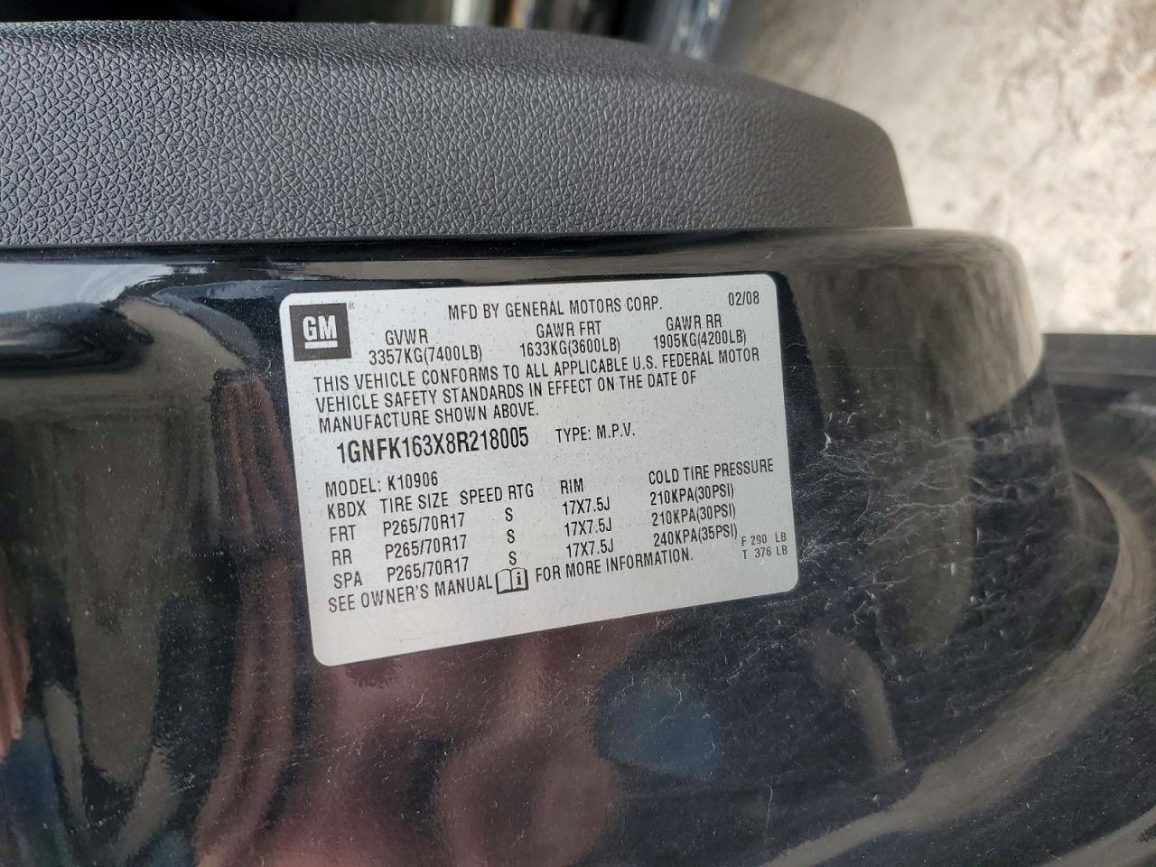 2008 CHEVROLET SUBURBAN K1500 LS photo 13