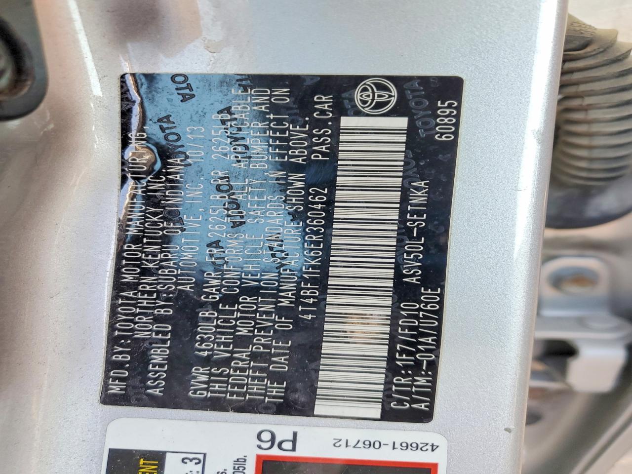 2014 TOYOTA CAMRY L photo 12