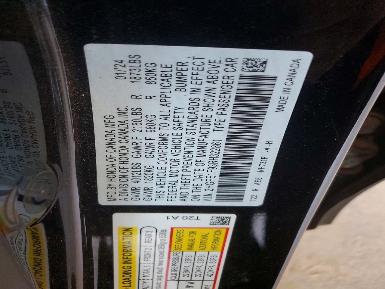 2024 HONDA CIVIC TOURING photo 25