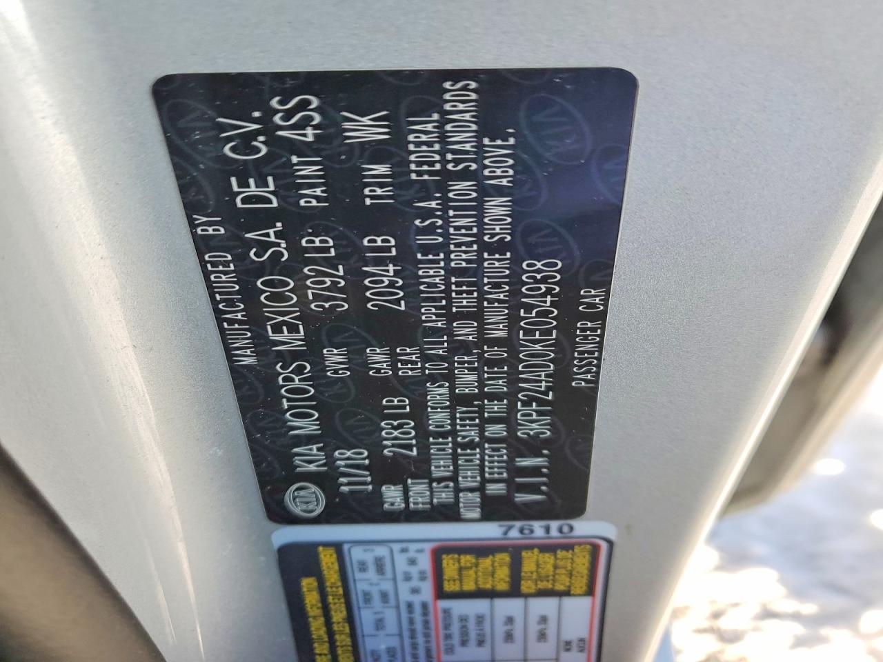 2019 KIA FORTE FE photo 34