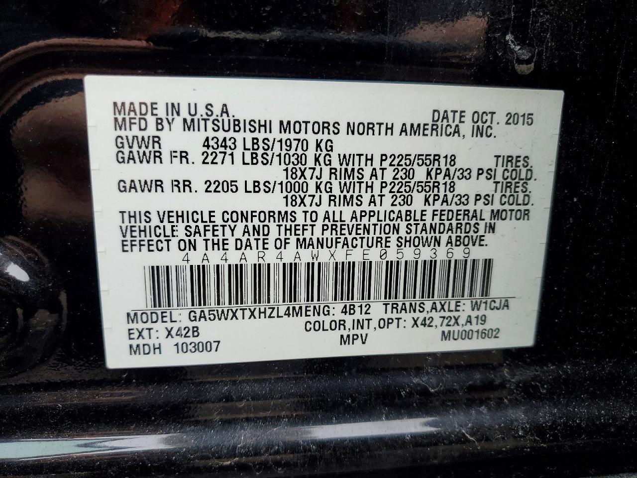 2015 MITSUBISHI OUTLANDER SPORT SE photo 13