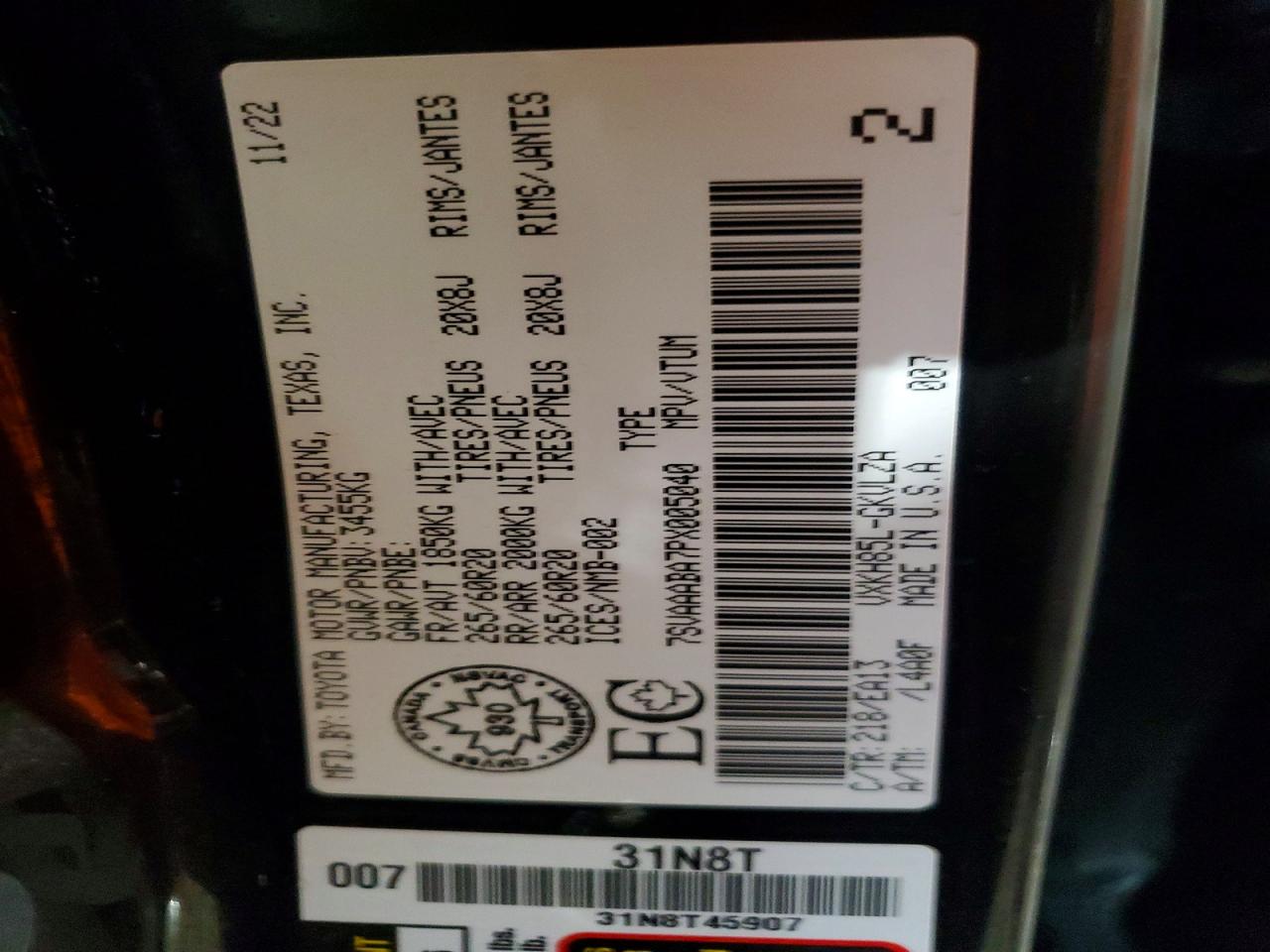 2023 TOYOTA SEQUOIA SR5 photo 13