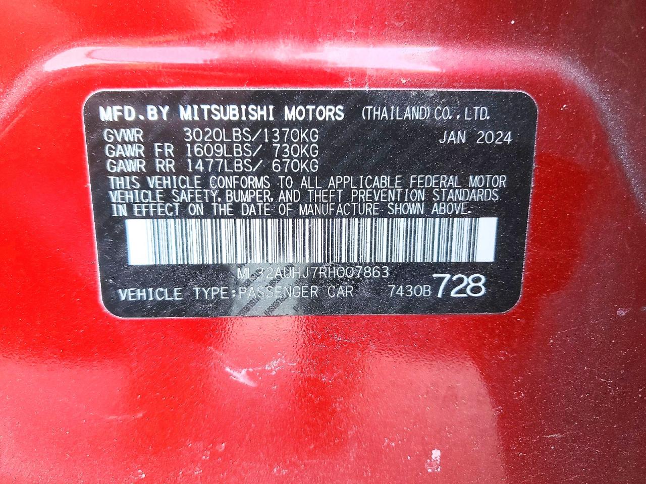 2024 MITSUBISHI MIRAGE ES photo 12