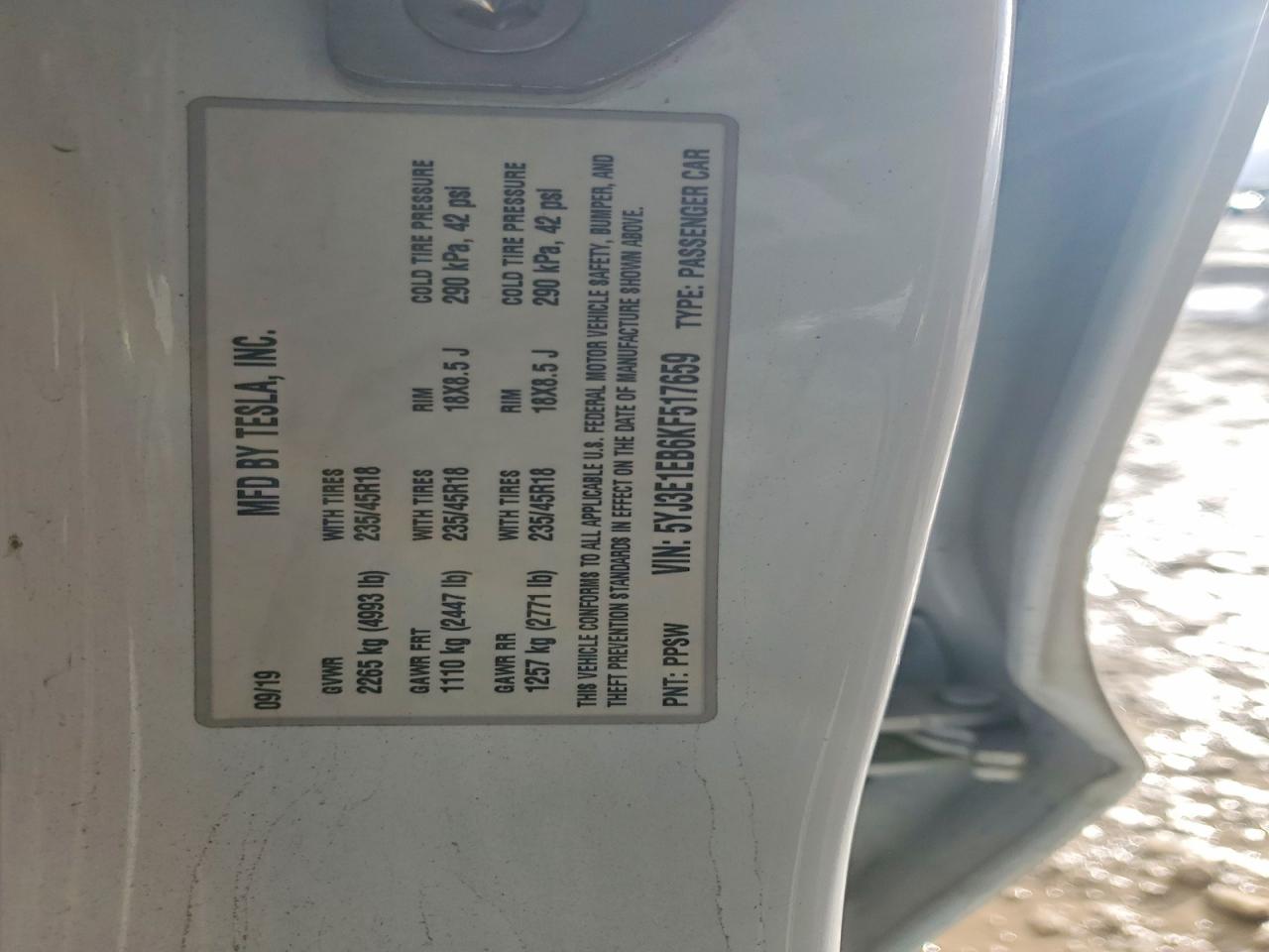 2019 TESLA MODEL 3 photo 25