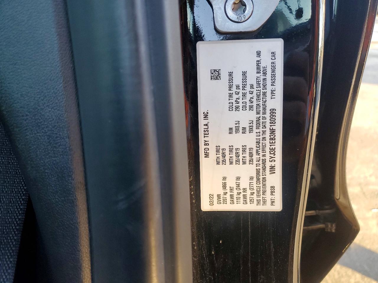 2022 TESLA MODEL 3 photo 12
