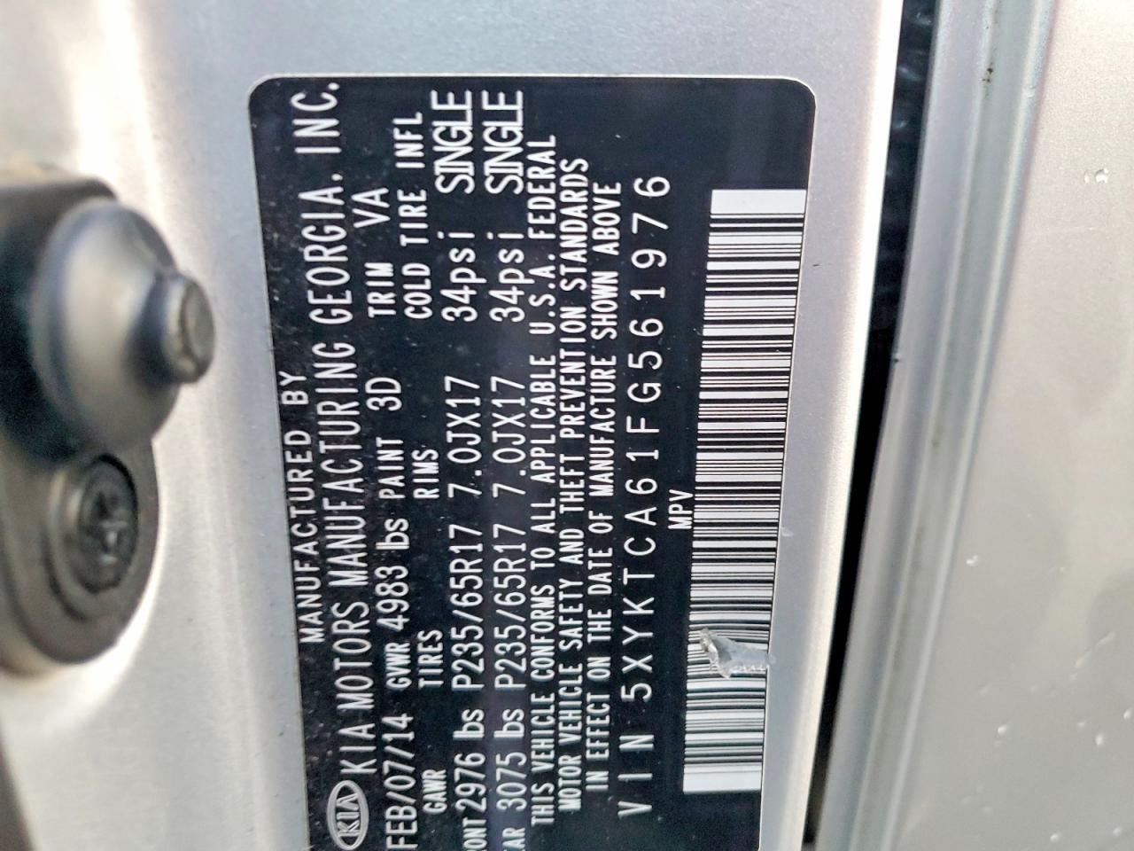 2015 KIA SORENTO LX photo 13