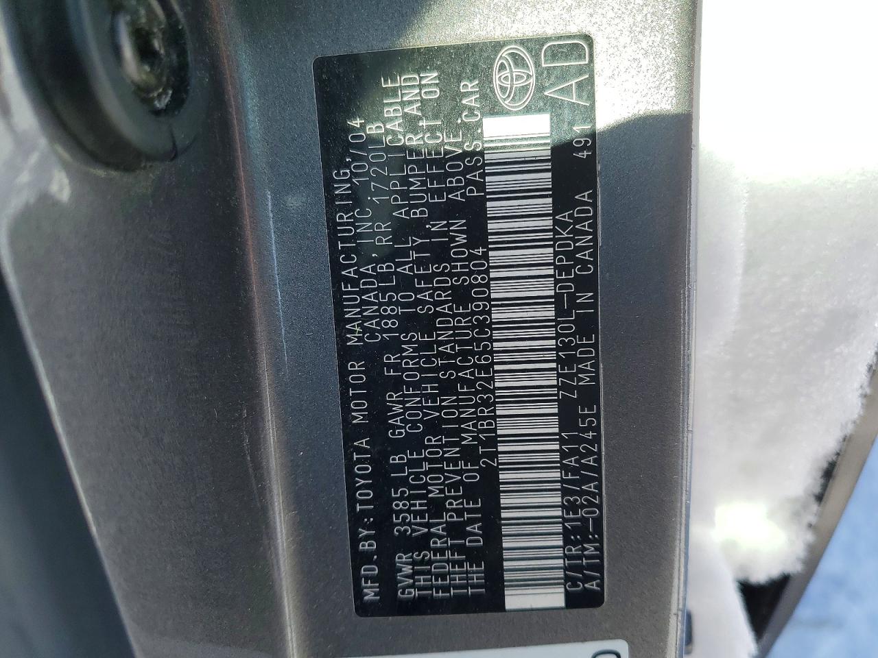 2005 TOYOTA COROLLA CE photo 12