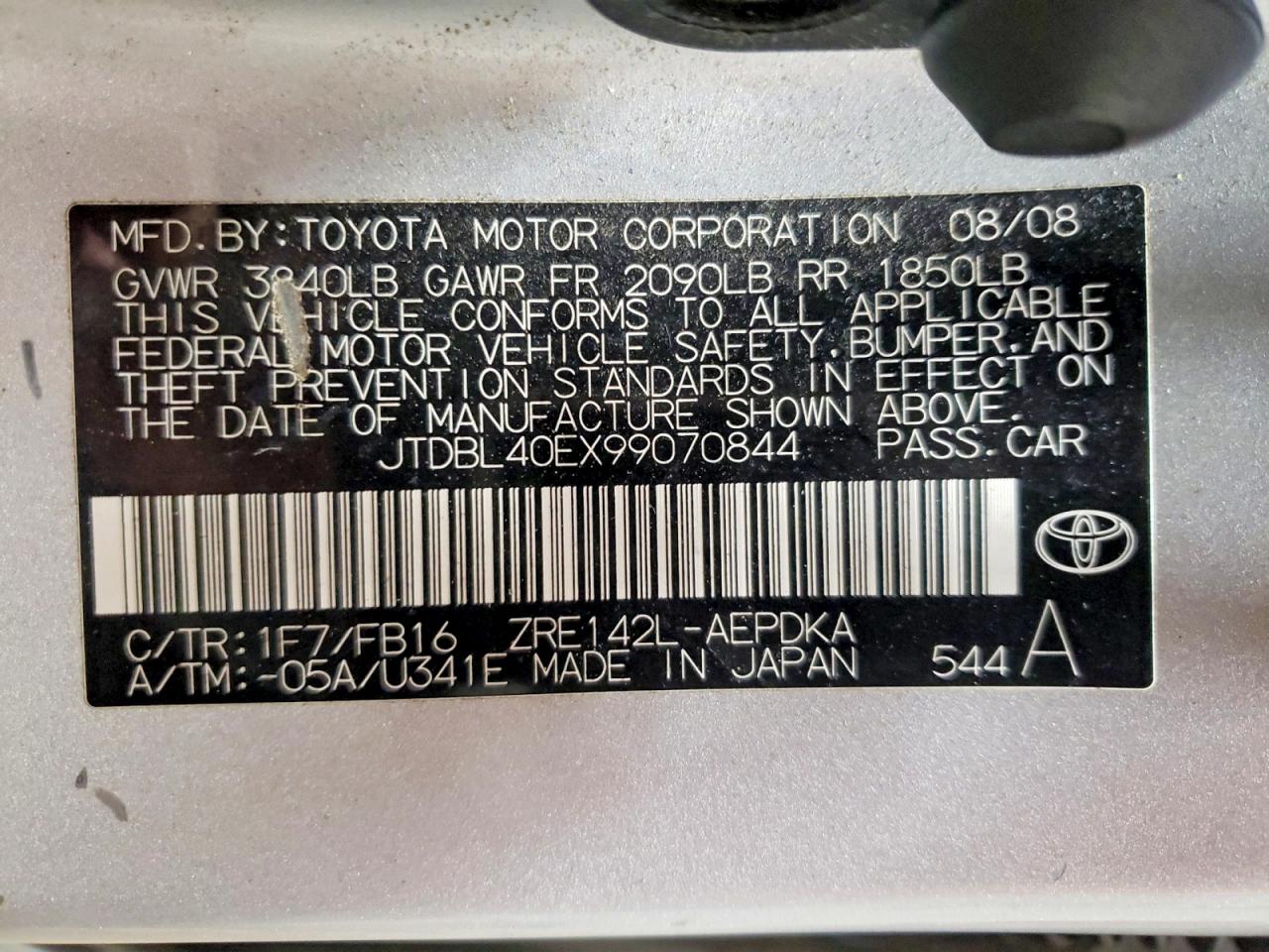 2009 TOYOTA COROLLA BASE photo 12