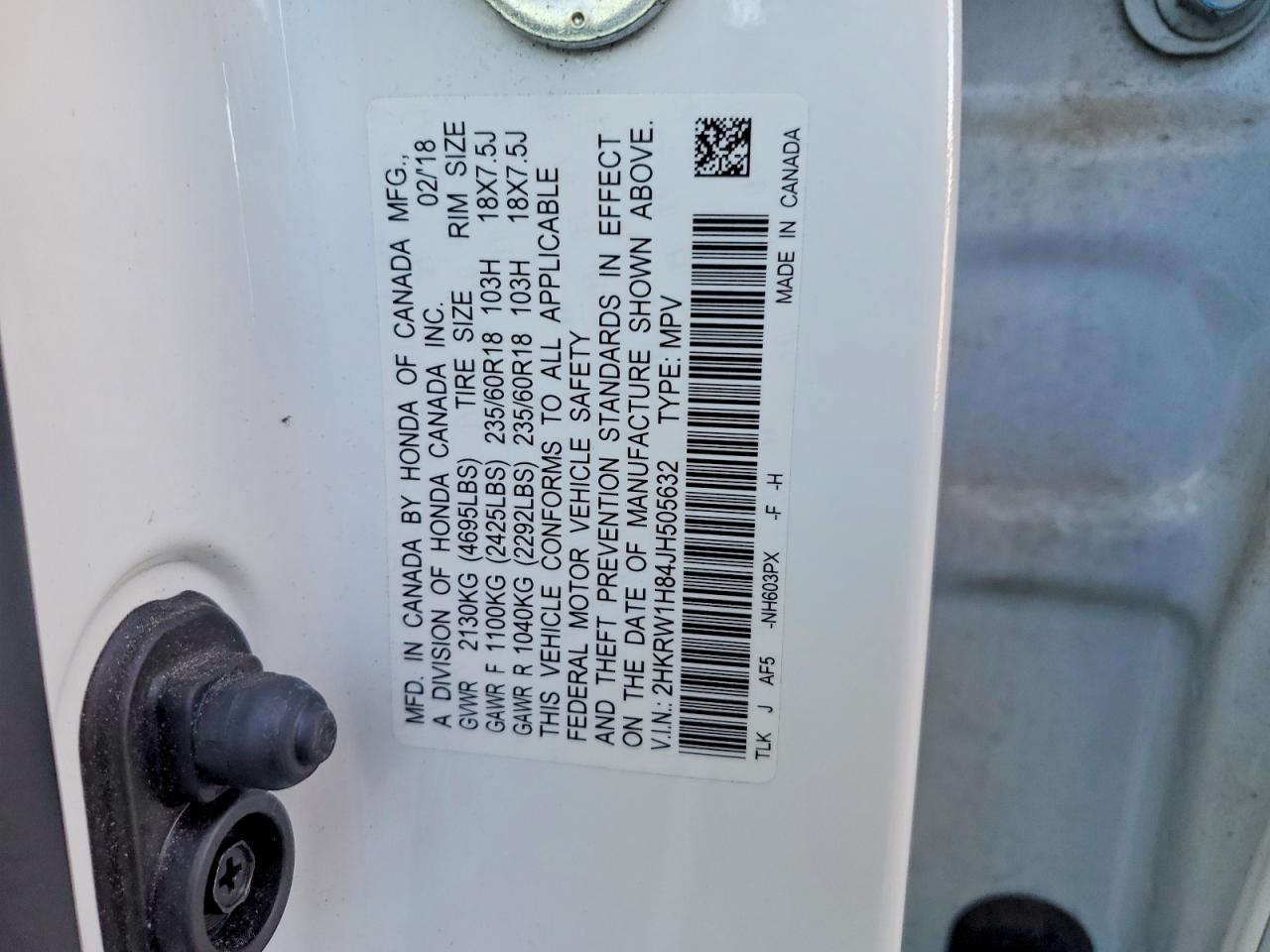 2018 HONDA CR-V EXL photo 13