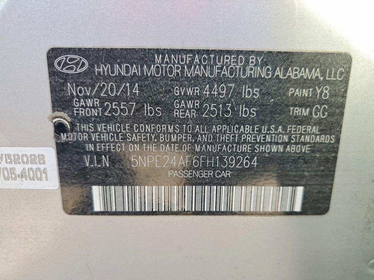 2015 HYUNDAI SONATA SE photo 12