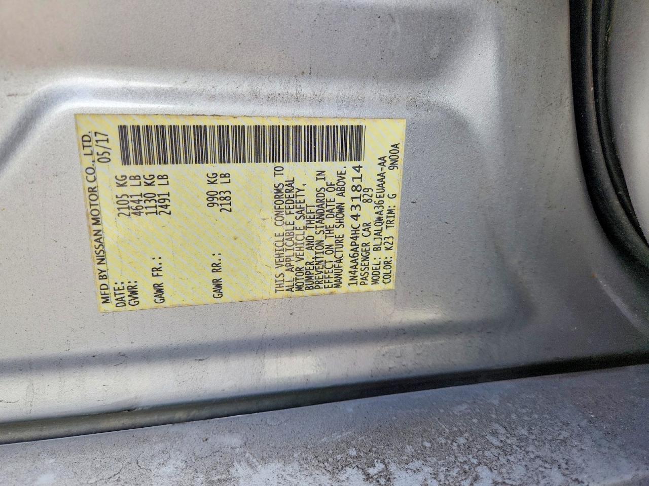 2017 NISSAN MAXIMA 3.5S photo 12