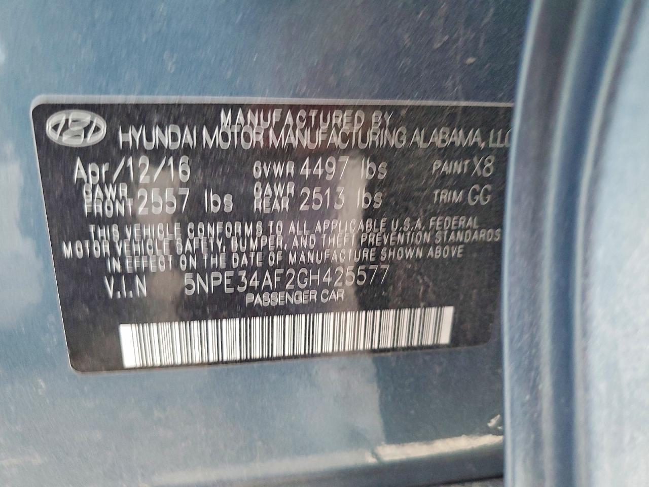 2016 HYUNDAI SONATA SPORT photo 12
