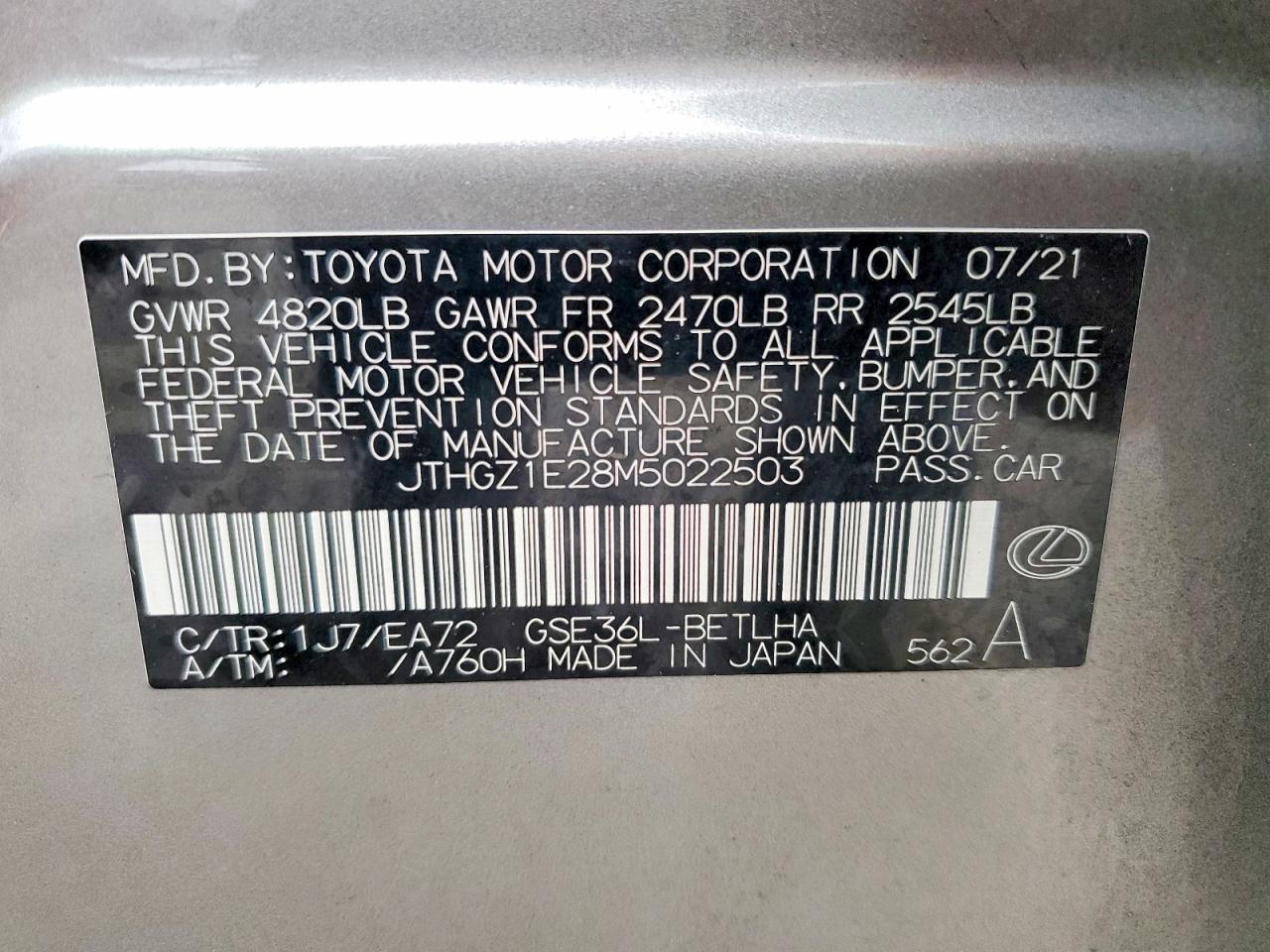 2021 LEXUS IS 350 F SPORT photo 12