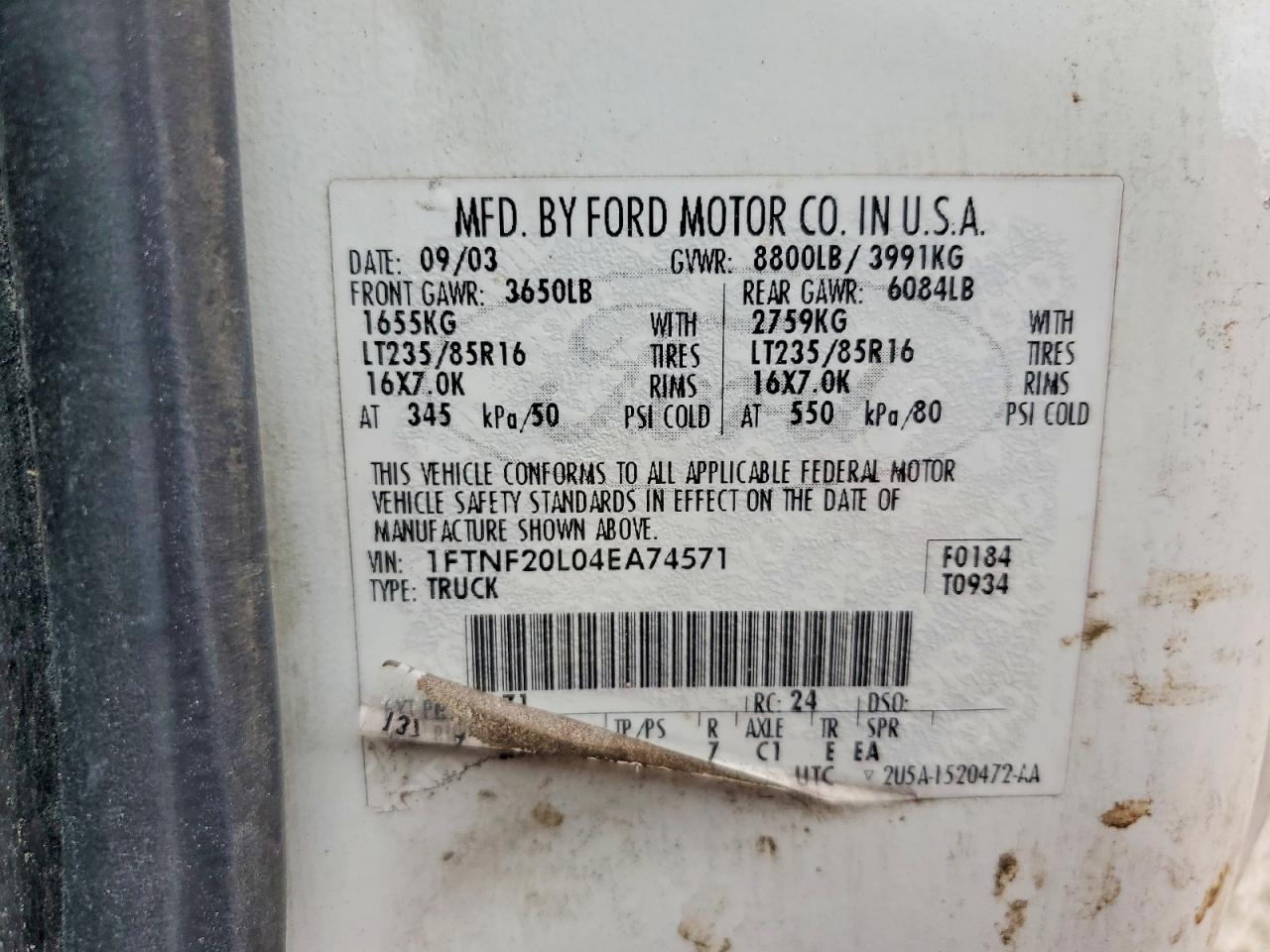 2004 FORD F250 SUPER DUTY photo 12