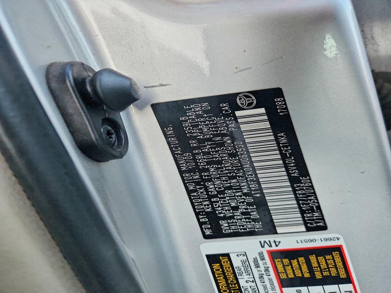 2010 TOYOTA CAMRY BASE photo 34
