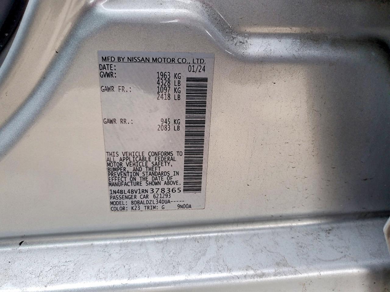 2024 NISSAN ALTIMA S photo 12