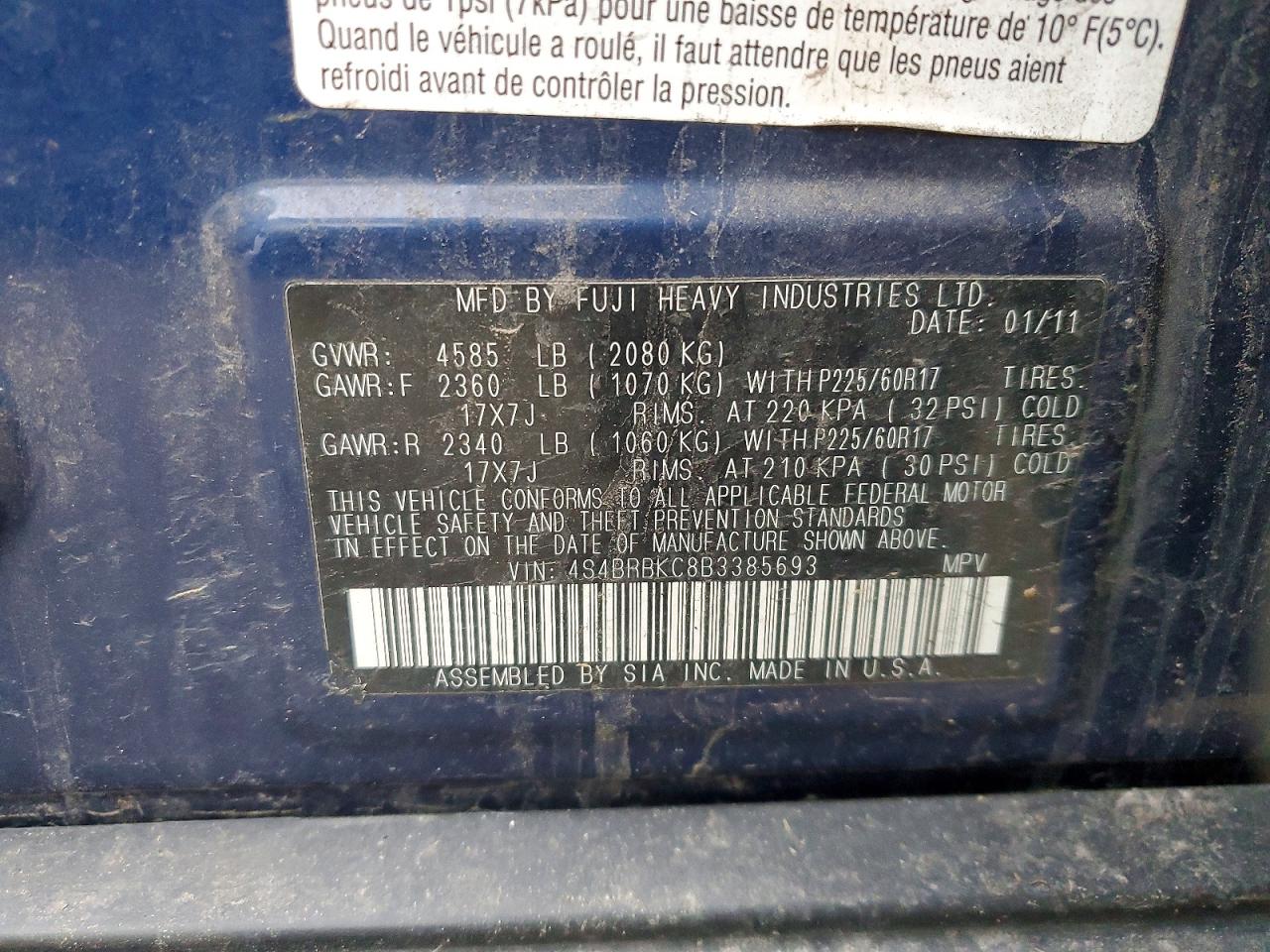 2011 SUBARU OUTBACK 2.5I LIMITED photo 23