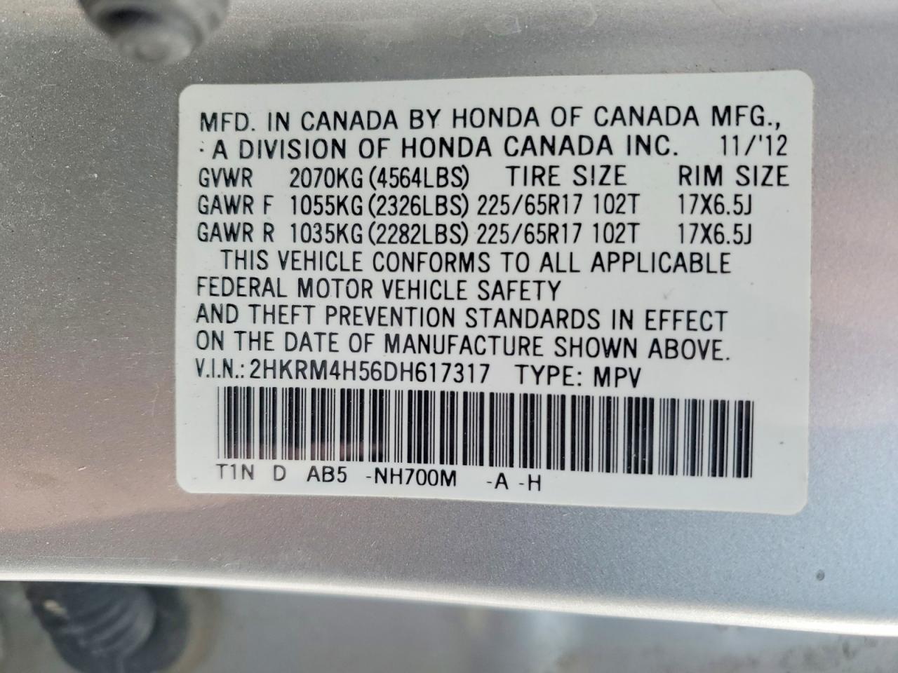 2013 HONDA CR-V EX photo 13