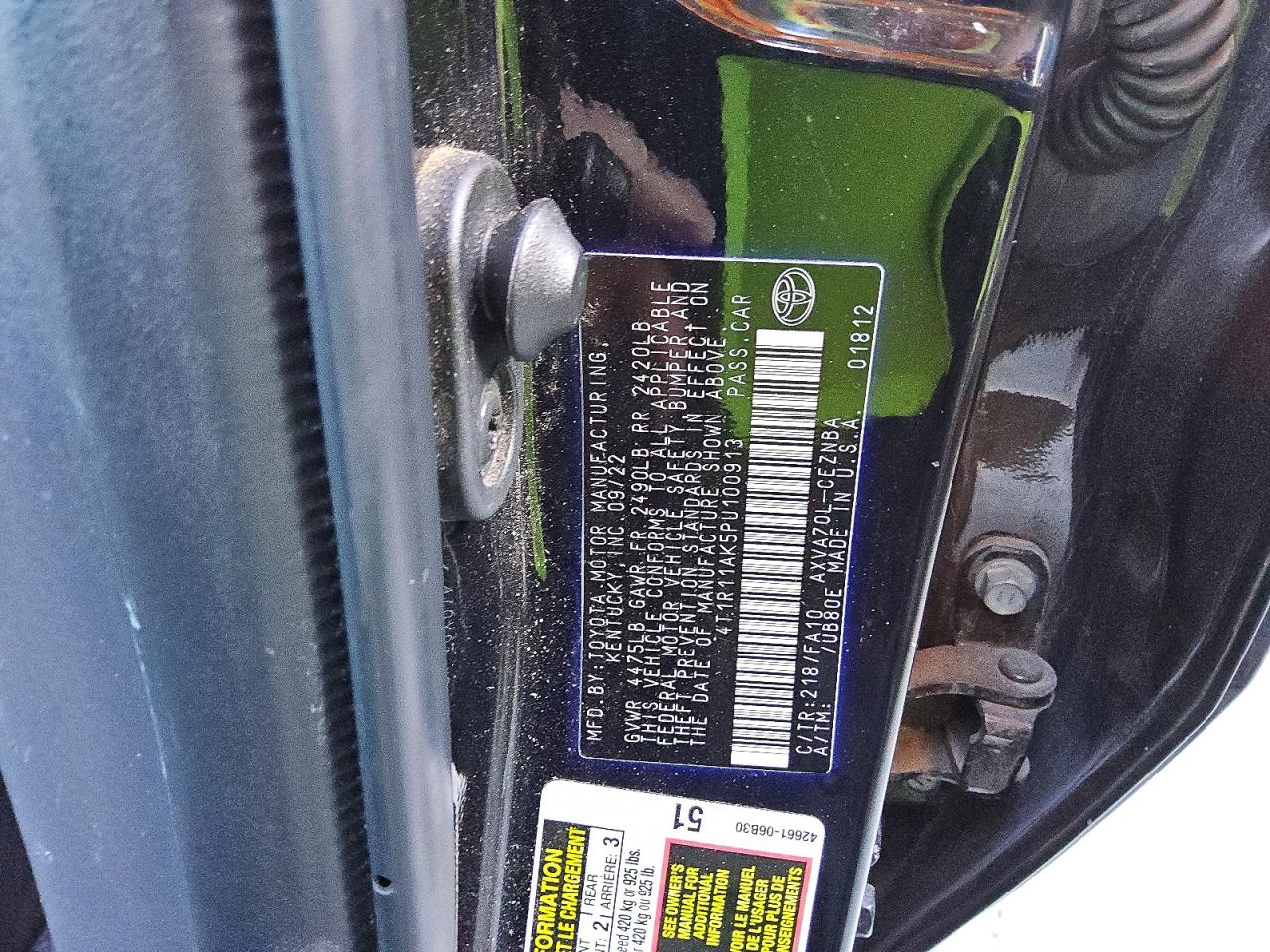 2023 TOYOTA CAMRY LE photo 12