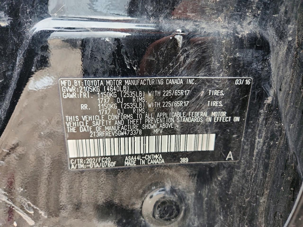 2016 TOYOTA RAV4 XLE photo 12
