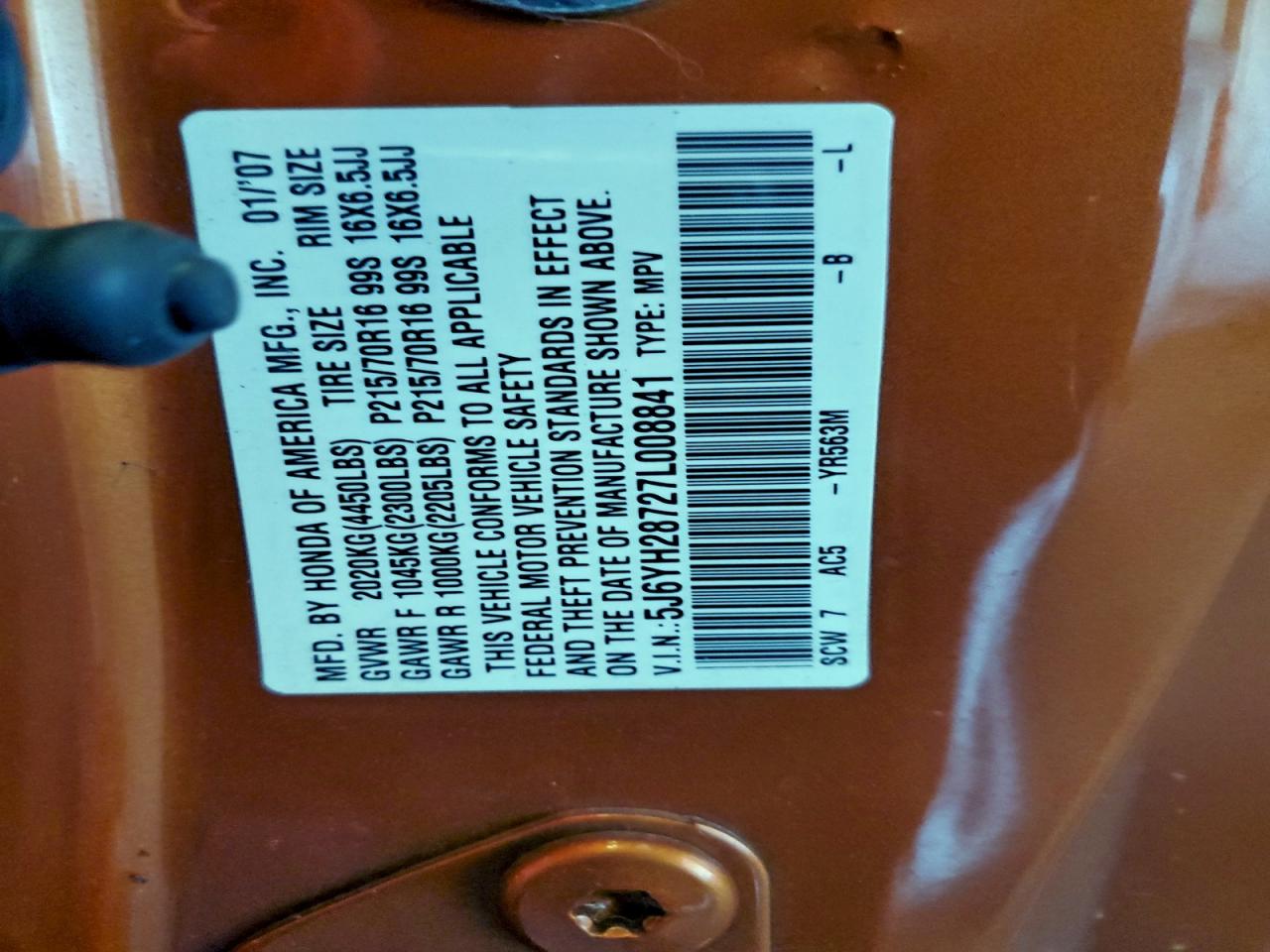 2007 HONDA ELEMENT EX photo 13