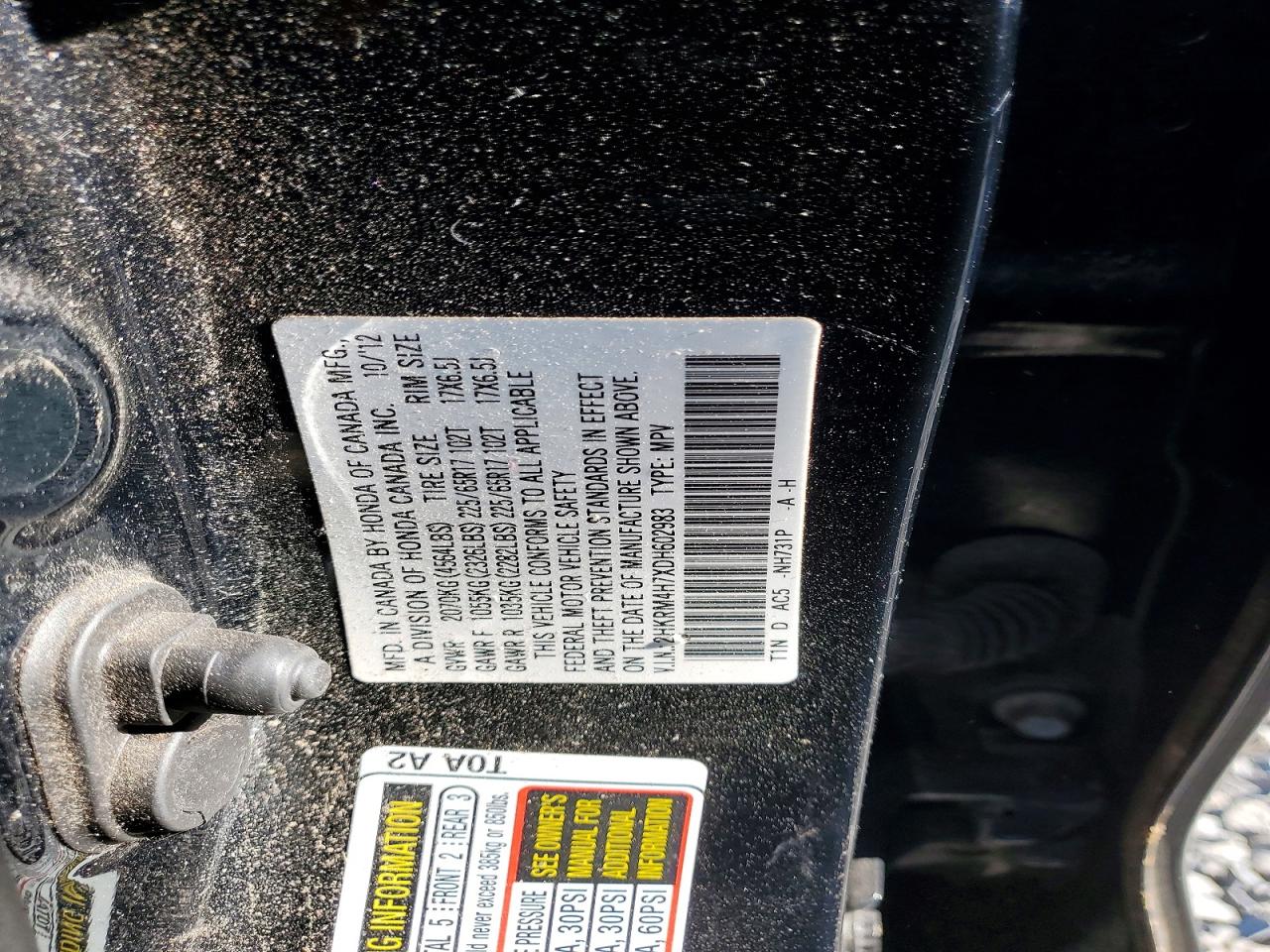 2013 HONDA CR-V EXL photo 13