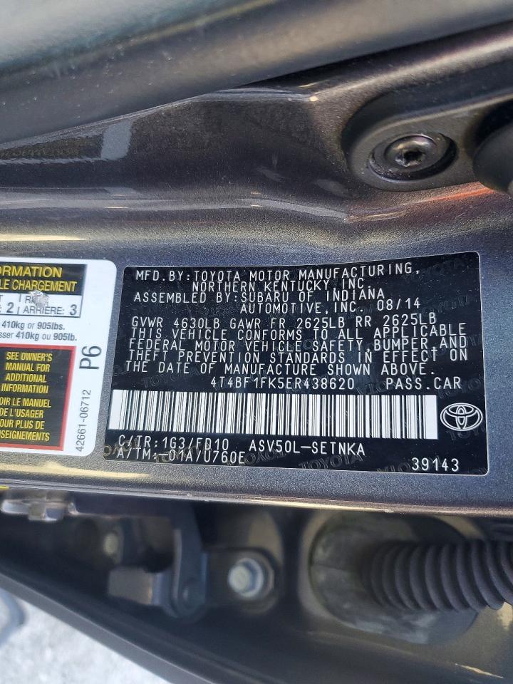 2014 TOYOTA CAMRY L photo 13