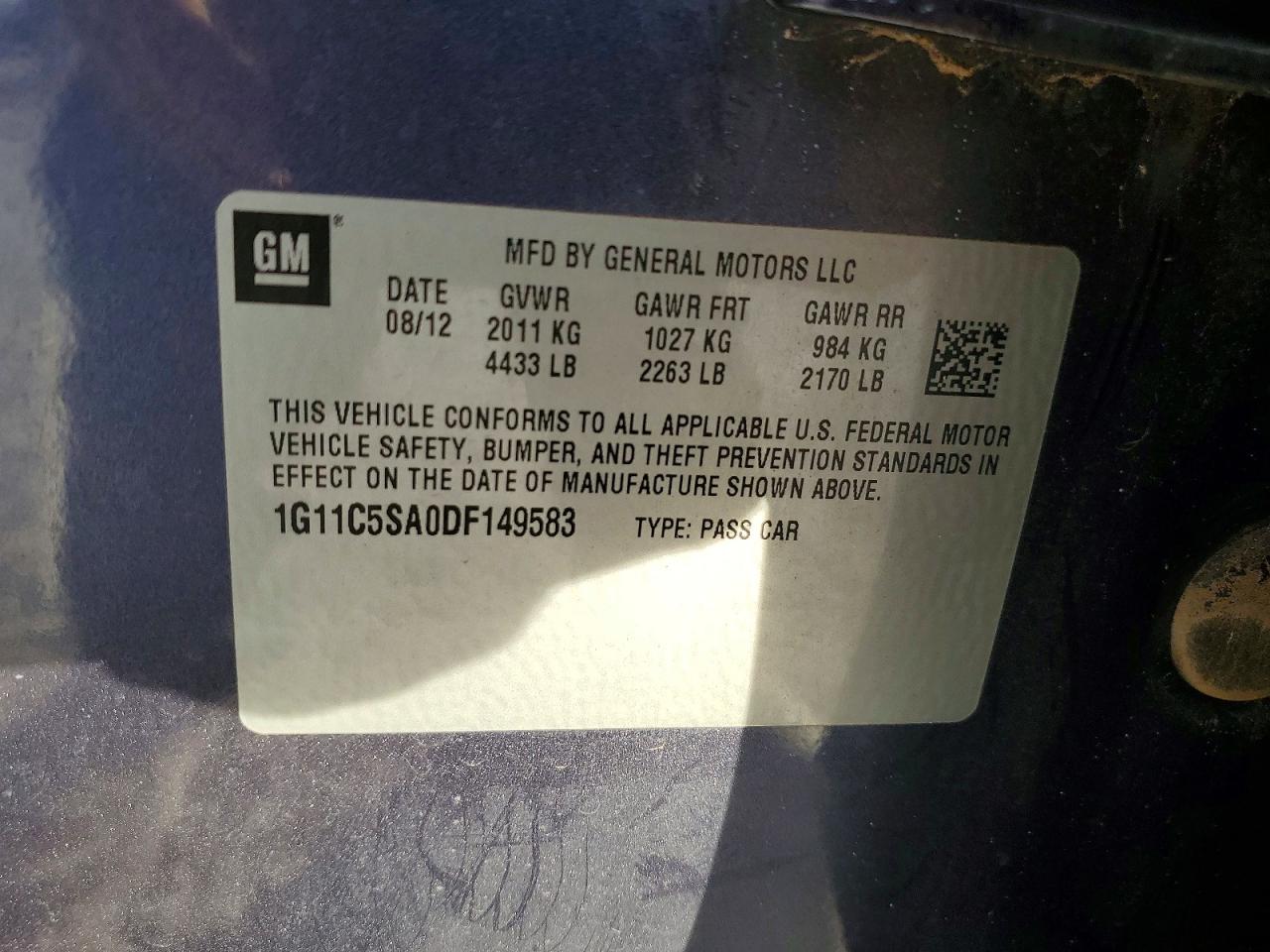 2013 CHEVROLET MALIBU 1LT photo 12